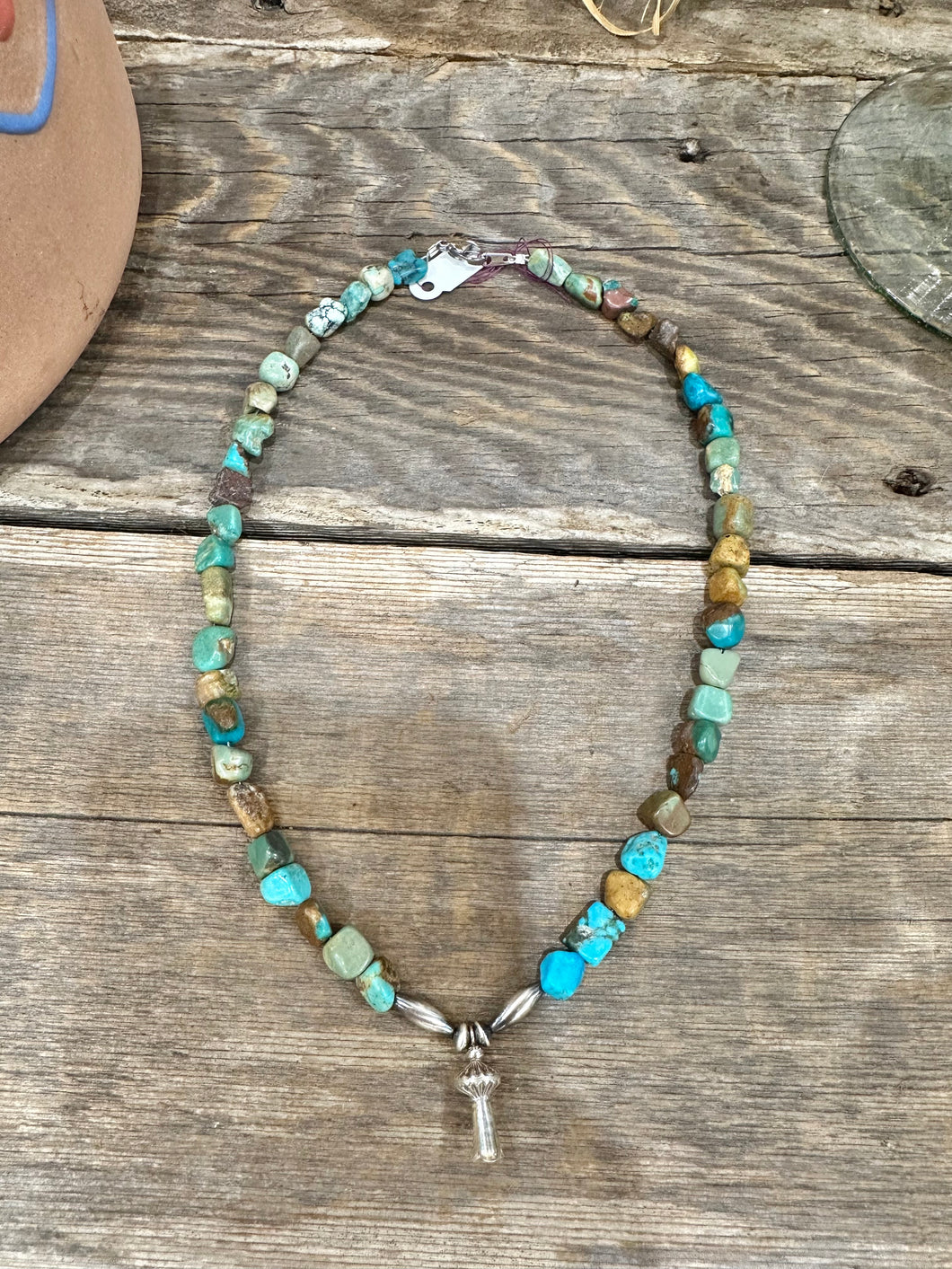 Turquoise and Squash Pendant Necklace