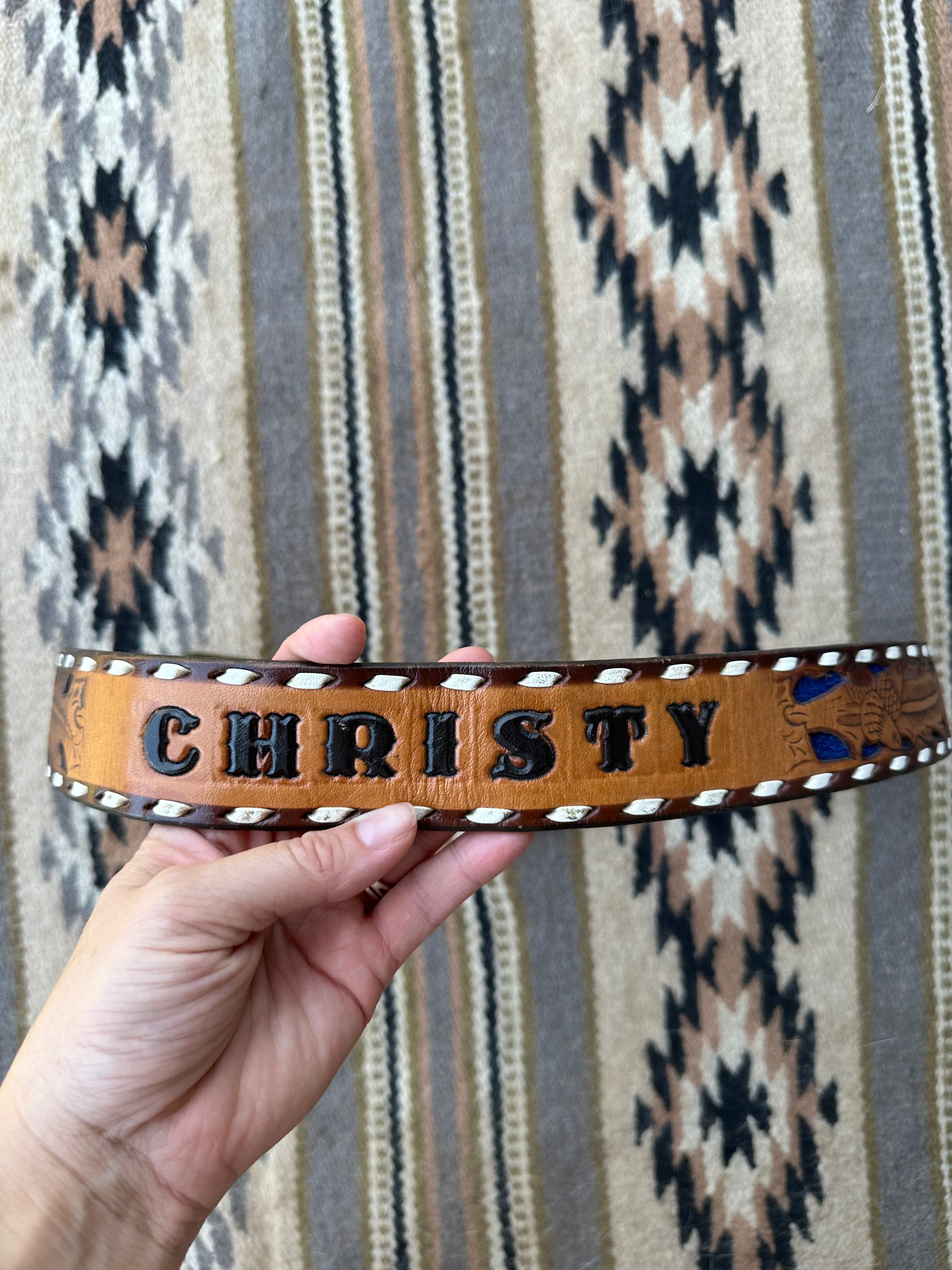 Leather Name Belt
