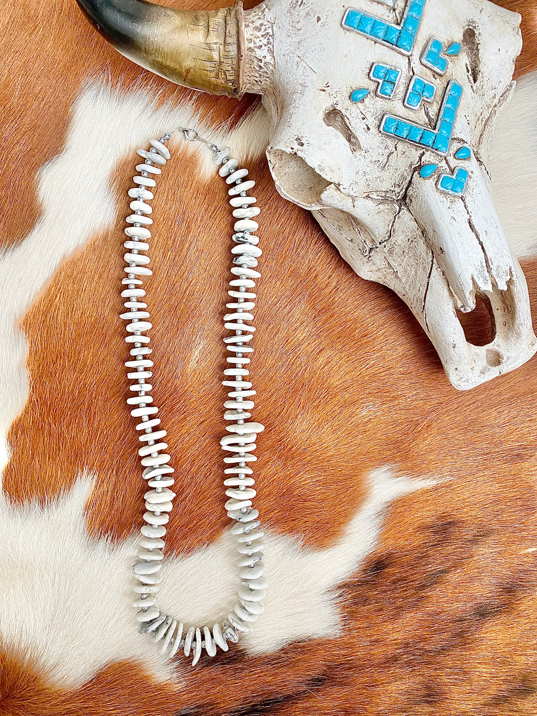 White Buffalo Disc Necklace
