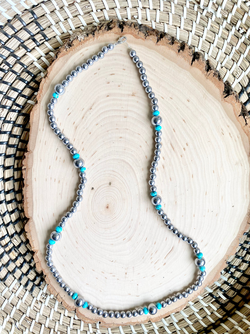 Silver Bead Layering Necklace