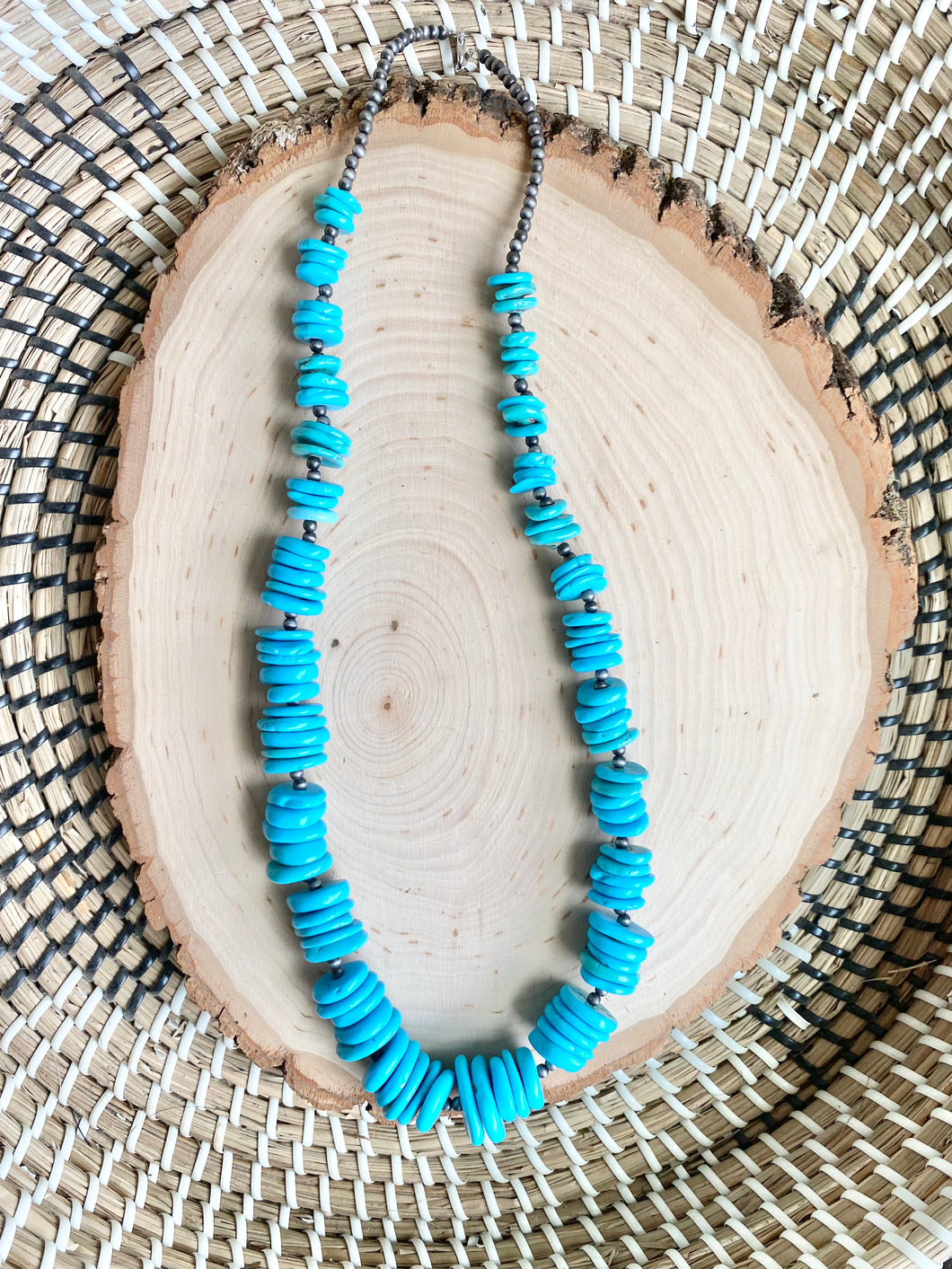 Faux Turquoise Stone Necklace